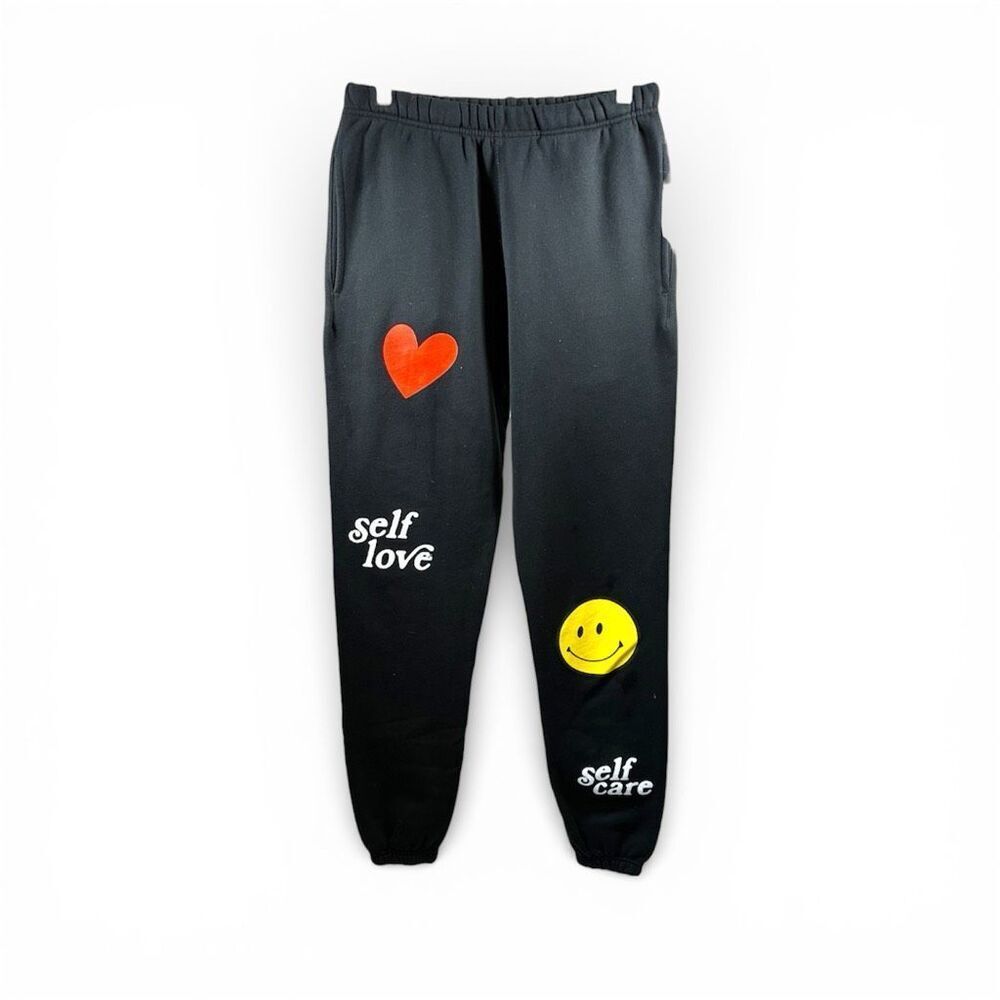 Yours Truly NWOT Self Love Self Care Sweatpants in Black Size S